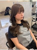 明るめオリーブ 顔周りカット