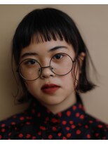ニコヘアー(niko hair) 切りっぱなしボブとシースルーバング▼LINEID@vey3047y
