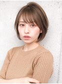 ダークアッシュ小顔カットボブルフ透け感艶カラークールショート