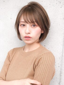 アグノス 青山(Agnos) 小顔ココアベージュ黒髪クラゲヘアーオリーブグレーショートn