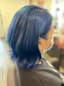 ヘアー リードレス(hair Re:dress) 外ハネくびれダークアッシュグラデーションフラッフィーボブ