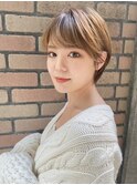 大人ショートボブ×マロンベージュ