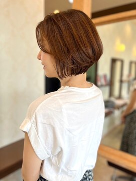 ヘアメイク ミチ 富田店(HAIRMAKE MICHI) 大人ショート　丸みショートボブ　ブラウンベージュ　髪質改善