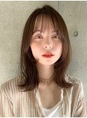 こなれミディレイヤーカット顔まわりレイヤー束感前髪ワンカール