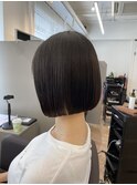 軽めボブ　地毛風ストレート　まとまるボブ　縮毛矯正　大人ボブ