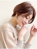 ♪小顔ショートボブカラー大人ショートボブひし形ショートカット
