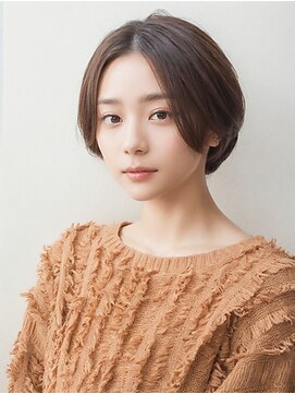 アース 錦糸町店(HAIR&MAKE EARTH) ミルクティーベージュ20代30代韓国風マッシュショート前髪なし