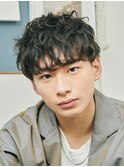 無造作パーマ ニュアンスパーマ 束間ショート 20代 メンズヘア