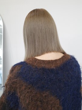 カシェル(cashel) ブリーチなしダブルカラーボブベージュミルクティーオリーブ