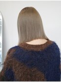 ブリーチなしダブルカラーボブベージュミルクティーオリーブ