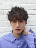 ランダム癖毛風マッシュパーマ/ツーブロック