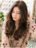 ★センターパート大人巻き毛先パーマかきあげロング20代30代★1