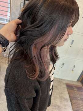 シールドヘアー 沖縄 新都心(C'LD Hair) アッシュブラウン○インナーピンク