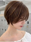 08小顔ショート/レイヤーカット/小顔カット/顔まわり