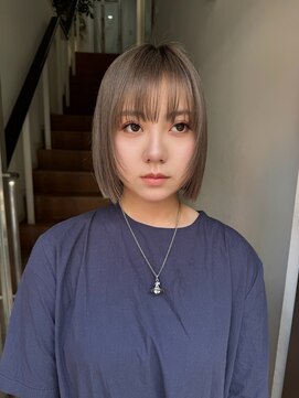 サンク 原宿 表参道(cinq) 切りっぱなしボブ長めボブナチュラルボブ結べるボブ前下がりボブ