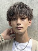 大分メンズツーブロック刈り上げマッシュ無造作シャドウパーマ