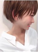 暗めカラーグランマッシュショートボブ