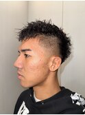 メンズバーバーハードツイストスパイキーショートフェード