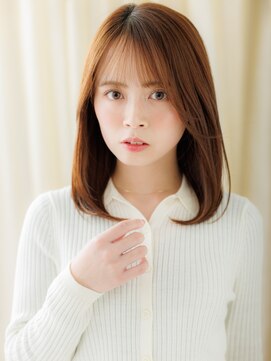 カバーヘア ブリス 大宮西口(COVER HAIR bliss) シースルーバング/チョコレートブラウン/内巻きミディアム/20代e