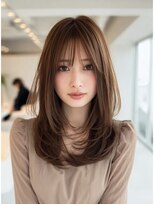 ダル 渋谷/表参道(DAL.)&nbsp;顔周りカットハッシュカットダークブラウンワンホンレイヤー韓国