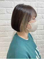 インデックスヘアーユー 錦糸町店(in'dex hair - U)&nbsp;錦糸町×ミルクティーベージュ 透明感インナーカラーボブ韓国