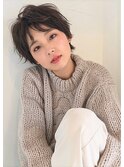センターパートでナチュラルショート*