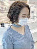【gallaria西山】カーキベージュ×外はねボブ