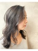 透け感カラー ブリーチなし セミロング