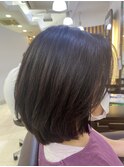 ピンクアッシュブラウン　ボブ