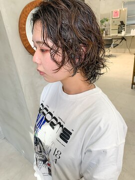 テトヘアー(teto hair) ウルフカット、パーマヘア、緩いパーマ、ニュアンスパーマ