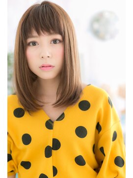 ミック ヘアアンドメイク アップ 駒込店(miq Hair&Make up) オン眉モーヴカラーシルキーベージュエアストレートb1