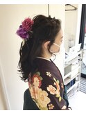 卒業式/袴/ハーフアップ