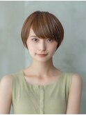 大人かわいい前髪セシルカットココアブラウンフリンジウェーブ