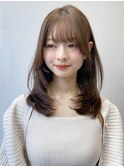 小顔 フェミニンロング メルティーカラー 似合わせカット"