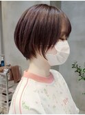 ブリーチなしダブルカラーピンクベージュミディアムボブ20代30代