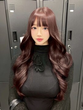 ベレーザ 渋谷(BELEZA) 15884ブリーチ＆ダブルカラーローズブラウンダークレッドロング