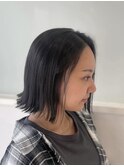 暗髪/切りっぱなし外ハネボブ