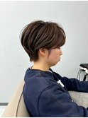 小顔ショートボブカラー大人ショートボブひし形ショートカット