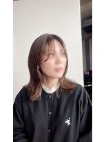 オラプラノ(olaplano)&nbsp;ミディアムレイヤー　ピンクベージュ　小顔レイヤー