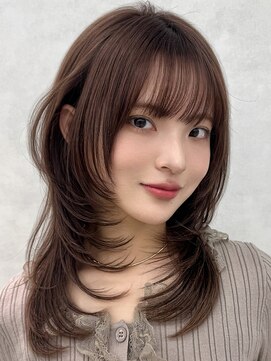 アッシュ 新杉田店(Ash) 新杉田レイヤーカット韓国ダブルカラー顔周り前髪カットボブ