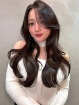 レーヴバイロンド 仙台(Reve by Lond) 韓国レイヤー髪質改善ダークパープルシースルー縮毛矯正顔周り