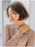 大人可愛い韓国風カーテンバングボブ　20代30代40代　2