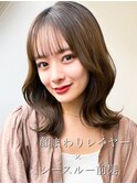 韓国風エギョモリ★くびれ外ハネミディ大人可愛い小顔20代30代