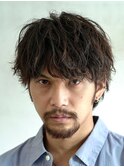 緩めツイストスパイラル無造作シャドウパーマ渋谷メンズ