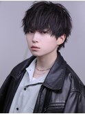マットソフトツイストスパイラルパーマメンズミニウルフカット