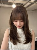 ザクザクレイヤー/ワンカール/ウエットヘア/オリーブベージュ