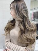 ナチュラルハイライトバレイヤージュ//アッシュベージュ