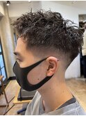 ツイストスパイラルパーマショートレイヤーマッシュツーブロック