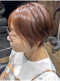 ショートスタイル　オレンジブラウン　30代40代50代60代　八木