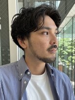 インセプション 銀座(INCEPTION)&nbsp;センターパート/スペインカールニュアンスパーマ/ダークアッシュ